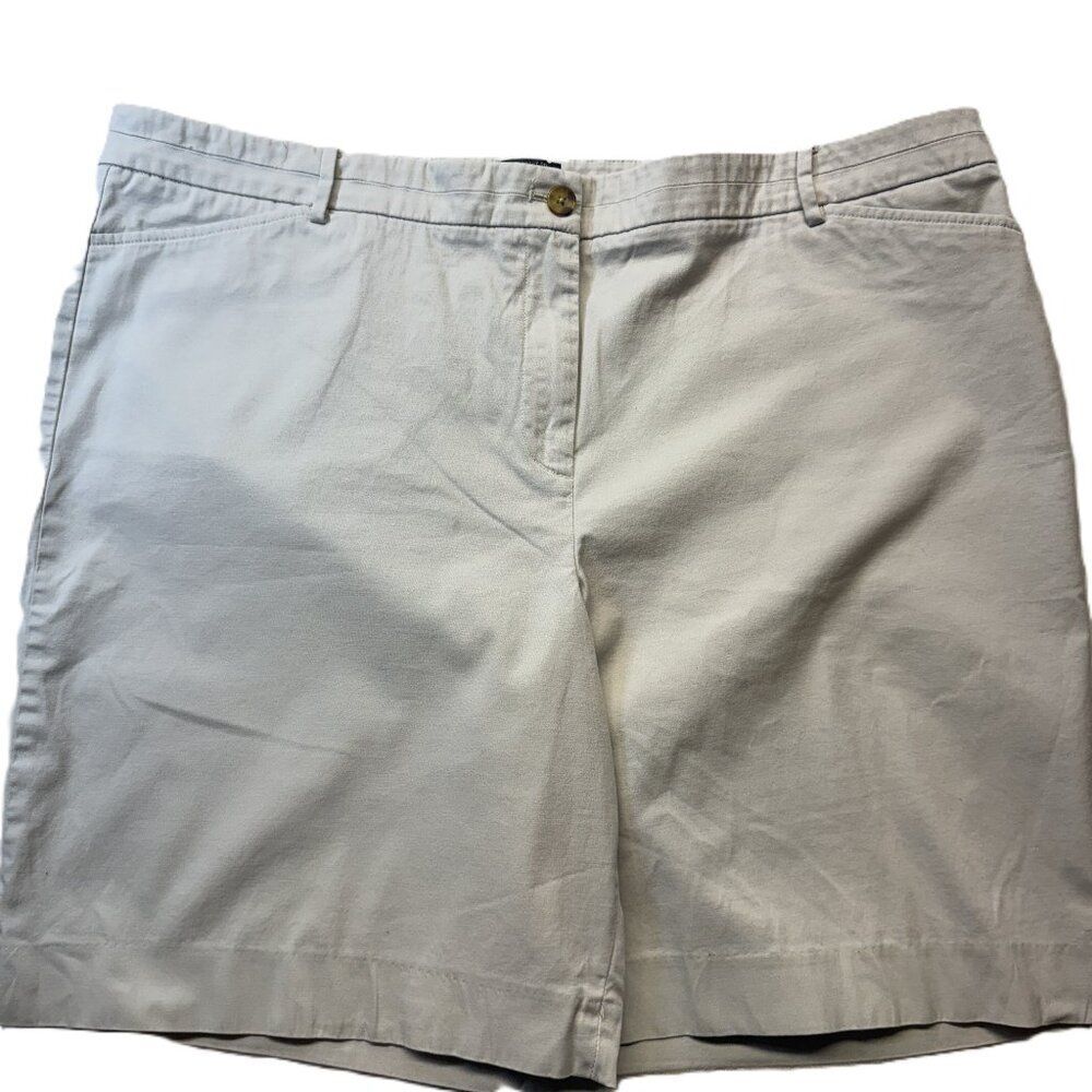 Talbots Perfect Short Khaki Walking Shorts Women’s Size 20 Beige Cotton Blend